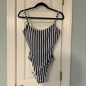 Andie Navy Stripe Swimsuit Size Large Brand New with Tags BNWT